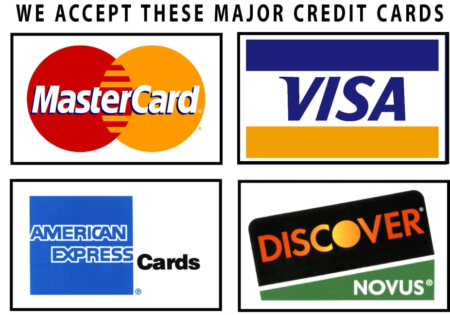 We are now accepting Credit Cards